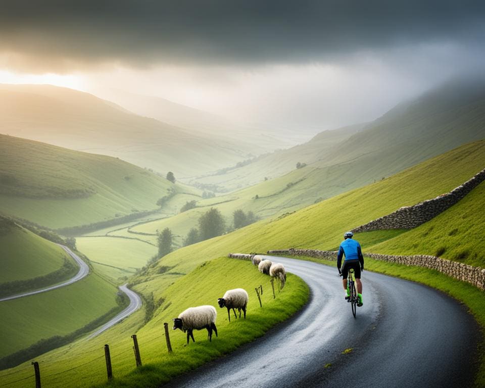 Fietsen door de heuvels van Schotland